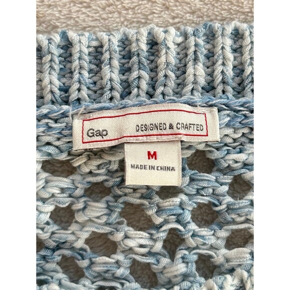 Gap Chunky open knit sweater size M Sky Blue - Picture 4 of 7
